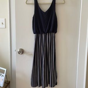 LOFT sleveless striped midi dress